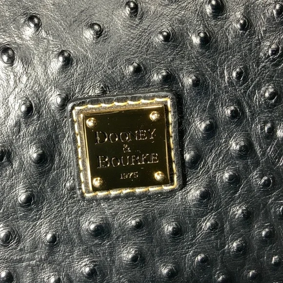 Dooney & Bourke Ostrich Leather Cooper Hobo Purse - Picture 13 of 16